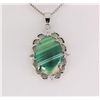 Image 2 : Natural Stone Minty Green Oval Agate Pendant