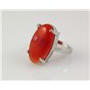 Image 2 : Retro Vintage Red Semi Precious Agate Mens Ring