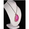 Image 1 : Organic Natural Pink Geode Agate Big Slice Pendant