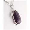 Image 1 : Natural Stone Amethyst Pear Pendant