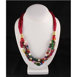 Various Semi Precious Gemstone Handmade Crafts Necklace