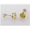 Image 1 : Sterling Silver Earring Prong Set Citrine Crystal