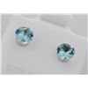 Image 2 : Sterling Silver Earring Prong Set Aquamarine