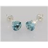 Image 3 : Sterling Silver Earring Prong Set Aquamarine