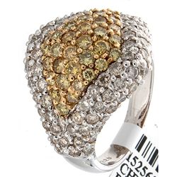 14K 2Tone Gold 3.51ctw White & Yellow Diamond Ring