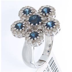 14K White Gold 2.03ctw Sapphire & Diamond Ring