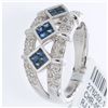 Image 1 : 14K White Gold 0.72ctw Sapphire & Diamond Ring