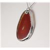 Image 1 : Organic Natural Carnelian Agate Slice Pendant