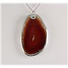 Image 2 : Organic Natural Carnelian Agate Slice Pendant