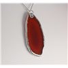Image 1 : Organic Natural Carnelian Agate Big Slice Pendant