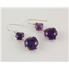 Image 2 : Cabochon Amethyst Stone sets in Silver Dangling Earring