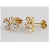 Image 1 : Gold Plated Fourl Leaf Flower Stud Earring