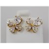 Image 2 : Gold Plated Fourl Leaf Flower Stud Earring