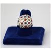 Image 3 : Stylish Multi-Gemstones Round Silver Ring w/ CZ stones,