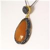 Image 1 : Carnelian Natural Stone Victorian Design Pendant