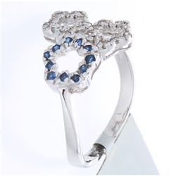 14K White Gold 0.23ctw Sapphire & Diamond Ring