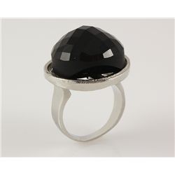 Newest Fine Jewelry Onyx Mens Ring Silver Plated