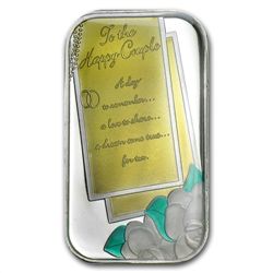 1 oz Wedding Enameled Silver Bar (w/Box &amp; Capsule)