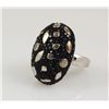 Image 2 : Statement Silver Ring with 8.00ctw Black Czech Crystal