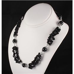 Fashion Jewelry Black Onyx Chip Beads Necklace