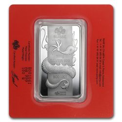 100 gram Pamp Suisse Silver Bar - Year of the Dragon (I