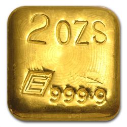 2 oz Engelhard Poured Gold Square .9999 Fine