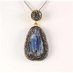 Druzy Natural Stone Pendant Victorian Design