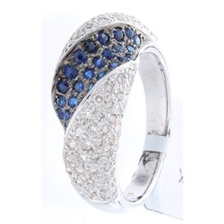 14K White Gold 1.20ctw Sapphire & Diamond Ring