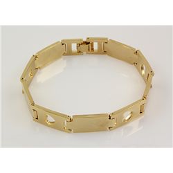 Mens 8.25" Yellow Ion Plated Gold Stainless Steel Brace