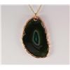 Image 2 : Organic Natural Green Geode Agate Big Slice Pendant