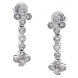 14K White Gold 0.85ctw Diamond Earrings