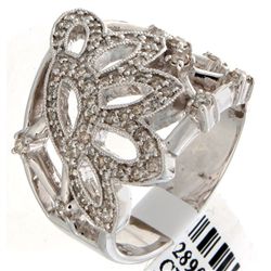 14K White Gold 0.58ctw Diamond Ring