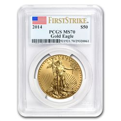 2014 4-Coin Gold American Eagle Set MS-70 PCGS First St