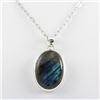 Image 1 : Beautiful Silver Pendant Labradorite Blue Fire Gemstone