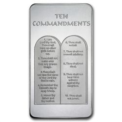 10 oz Ten Commandments Silver Bar .999 Fine