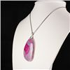 Image 1 : 3 Kings Pink Agate Slice Cabochon Pendant, 45.02g in we