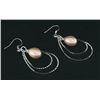 Image 2 : Pearl Dangling 3.72g Diamond Cut Design Silver Earring