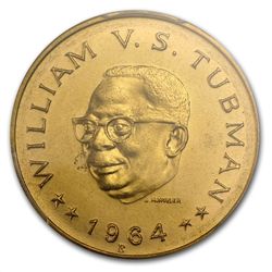 Liberia 1964 Gold 20 Dollars (Tubman) MS-66 PCGS