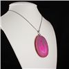 Image 1 : 3 Kings Pink Druzy Agate Slice Pendant, 57.68g in weigh