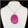 Image 2 : 3 Kings Pink Druzy Agate Slice Pendant, 57.68g in weigh