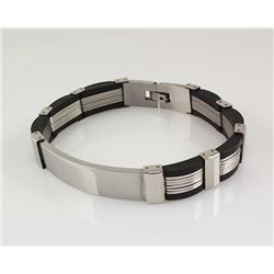 Modern Mens 8.50" Stainless Steel ID Bracelet Design