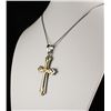 Image 1 : Mens Cross Two Tone Stainless Steel Pendant