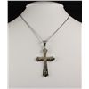 Image 2 : Mens Cross Two Tone Stainless Steel Pendant