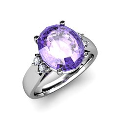 Tanzanite 5.25 ctw & Diamond Ring 14kt White Gold