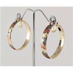 Fashion Jewelry Tri-Color Plated Big Hoop Earring