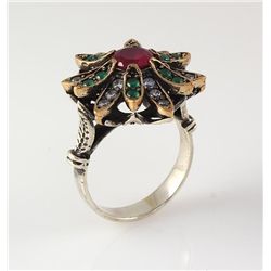 Natural Stone Statement Victorian Design Ring