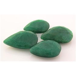 154.76ctw Faceted Loose Emerald Beryl Gemstone Lot of 4