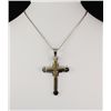 Image 2 : Mens Cross Two Tone Stainless Steel Pendant