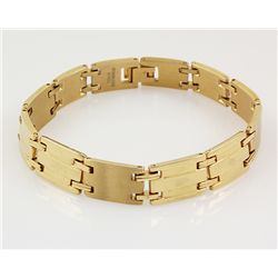 Mens 8.50" Yellow Gold Plated Stainless Steel Bracelet