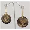 Image 2 : OM Mother of Pearl Dangling Earring (Greyish)